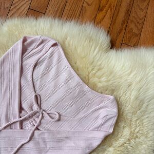 Aeropostale Light Pink Babydoll Long Sleeve Top